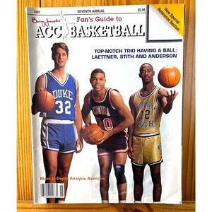 Barry Jacobs' Fan's Guide to ACC Basketball 1991 UNC beat DUKE, Rick Fox VIP